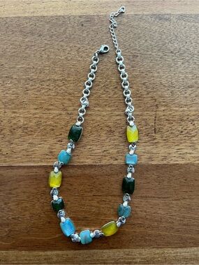 Multi-Color Glass Bead Necklace - Unbranded